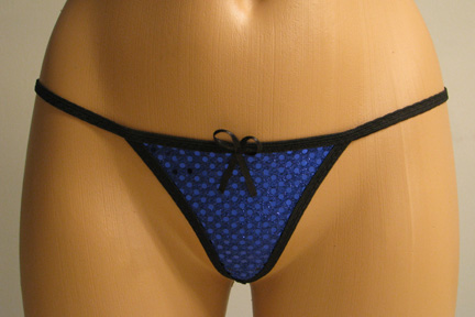 Black and Blue Sparkling Thong.