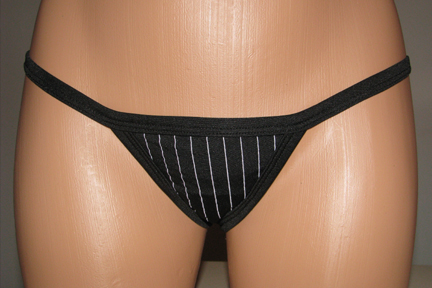 Black striped g-string.