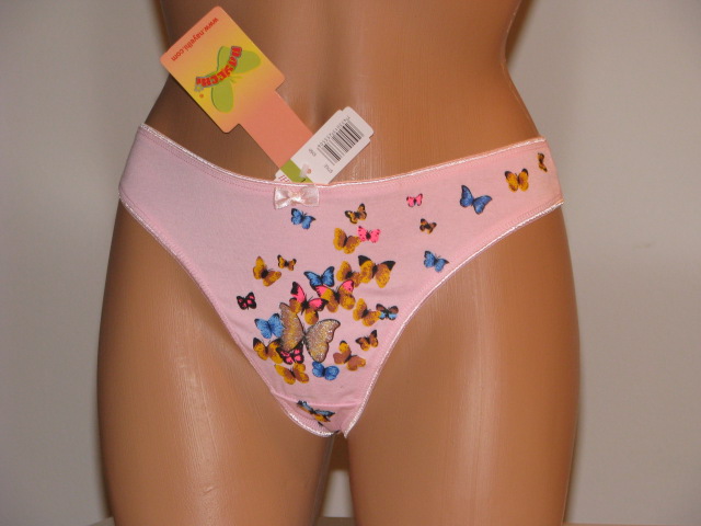 Pink butterfly thong