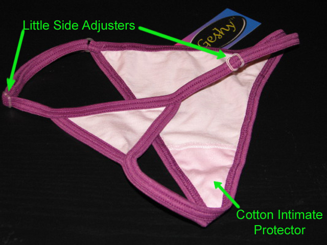 Inside view of cotton intimate protector and little side adjusters